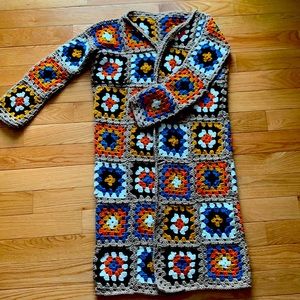 Hand made granny square Coatigan